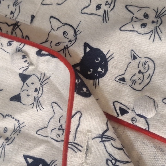 Boden Brushed Cotton Pyjama Shirt Cat Print Size M NWT - Picture 9 of 11